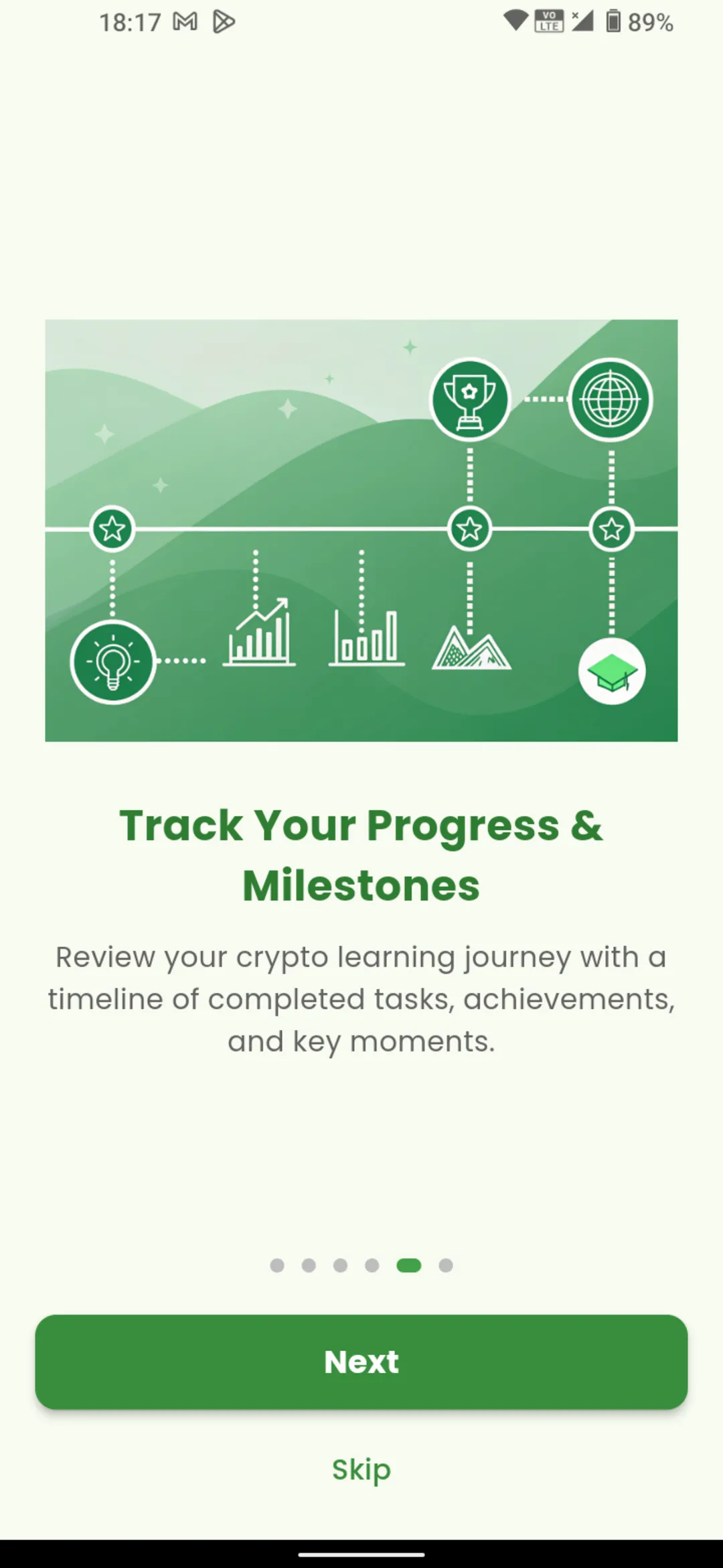 Screenshot of CryptoPath learning path overview